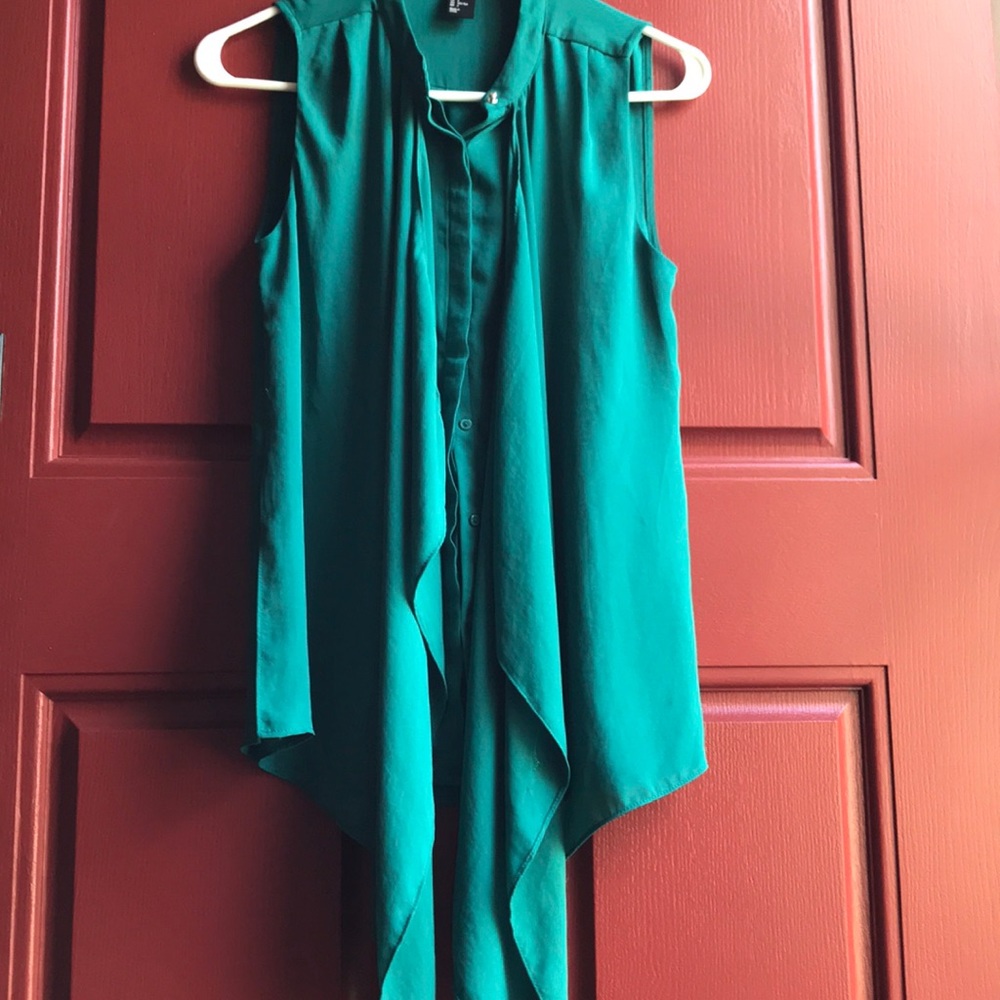 Emerald green tank top blouse